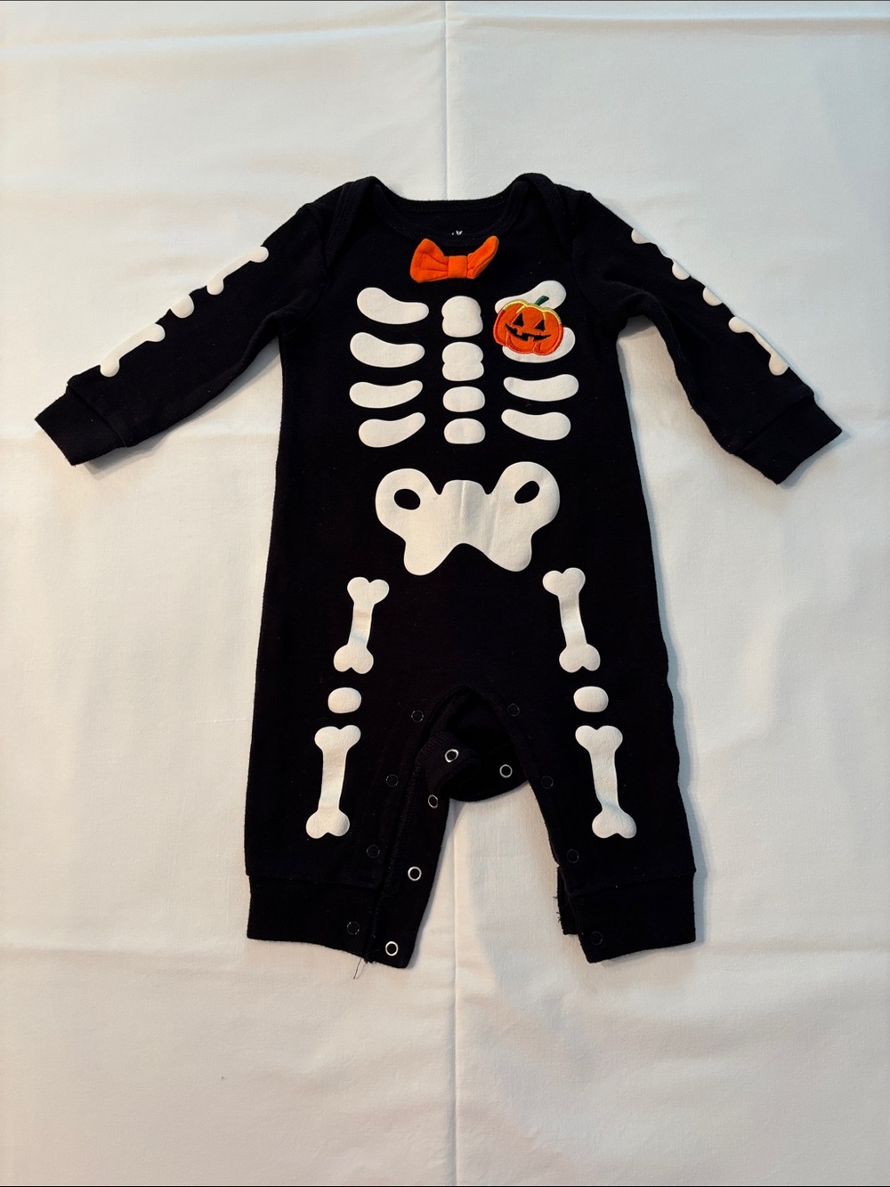 Baby Halloween Skeleton Pumpkin Romper Black 3-6 Months